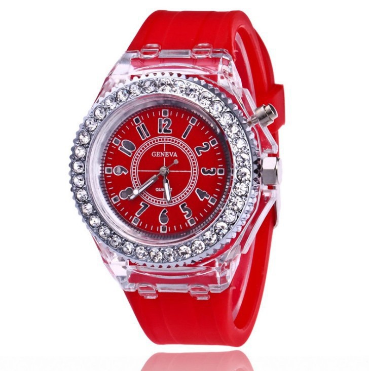 ins same luminous watch personality harajuku korean fashion trendy men and women primary and secondary school students led fluorescent couple watch full figure