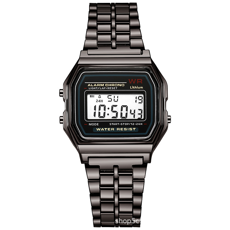 foreign trade popular style led electronic watch wr f91w steel belt a159 harajuku style kakashi watch multi-function watch Specification drawing