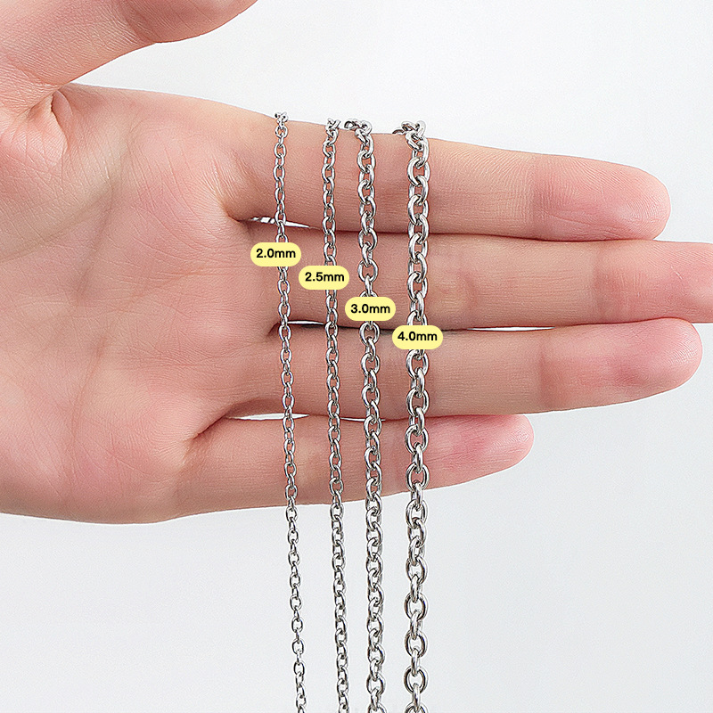 titanium steel necklace men's chain chain diy choker 304 stainless steel clavicle metal accessories cross-border wholesale non-fading details Picture