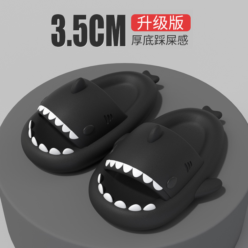 thick-soled shark couple slippers women's slip-on slippers men's indoor and outdoor funny home cute cartoon sandals fashion undefined