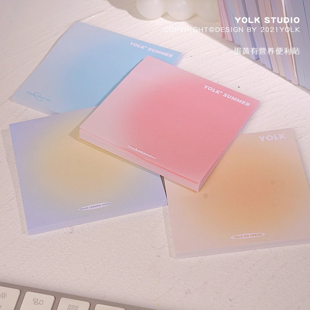 gradient note paper ins style notebook sticky halo good-looking sticky notes student stationery notes stickers details Picture