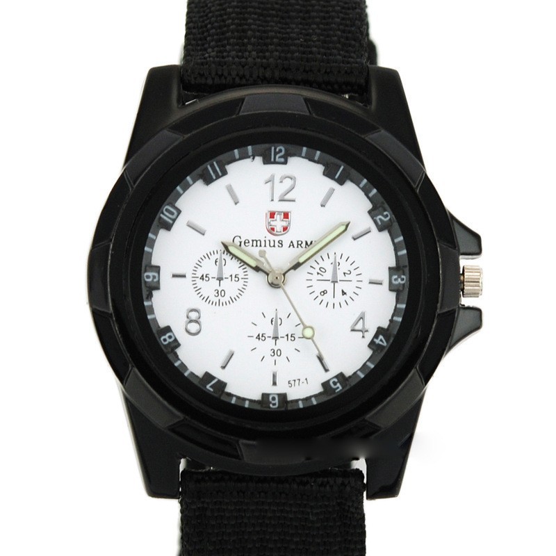 cross-border fashion nylon strap men's table woven belt army style watch trend luminous needle sport watch man's and woman's watch watch full figure