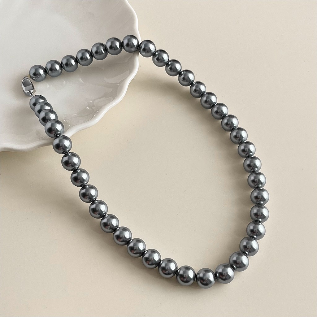 women's korean-style bloggers same style pearl necklace french-style retro stackable clavicle chain niche temperament high-grade necklace full figure