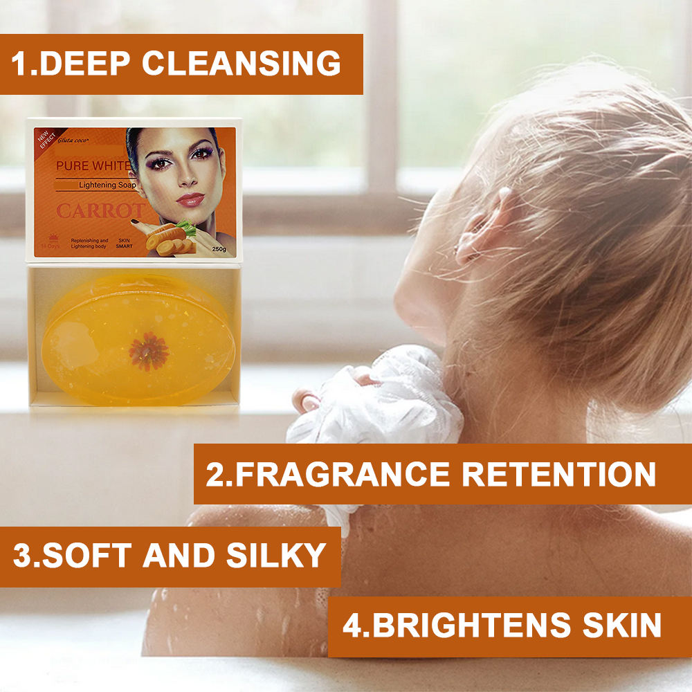 Gluta Coco CARROT Lightening Soap with Glutathion Anti Wrink details Picture