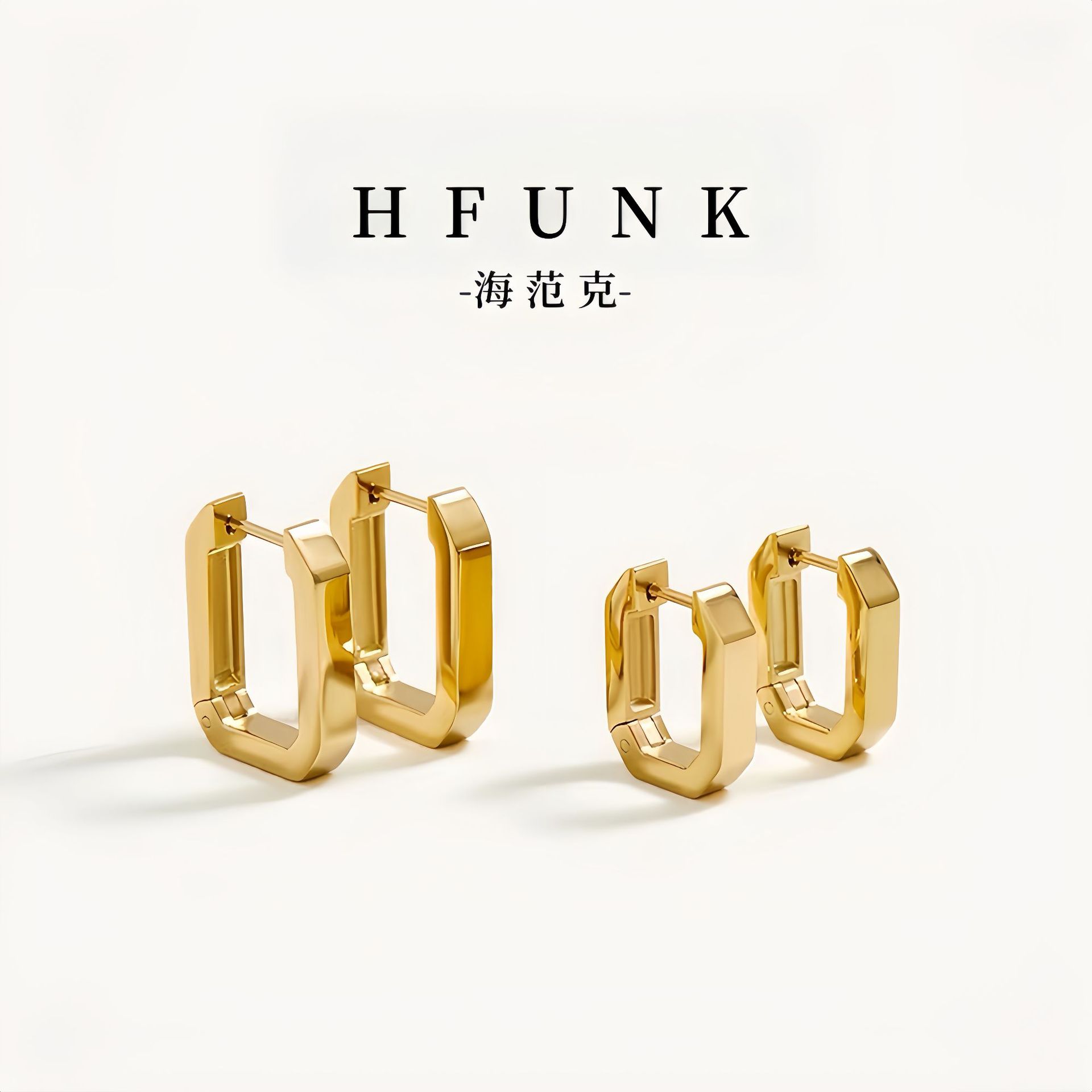 minimalist non-fading earrings for women special-interest design rectangular cold style new popular temperament entry lux earring ear clip Specification drawing