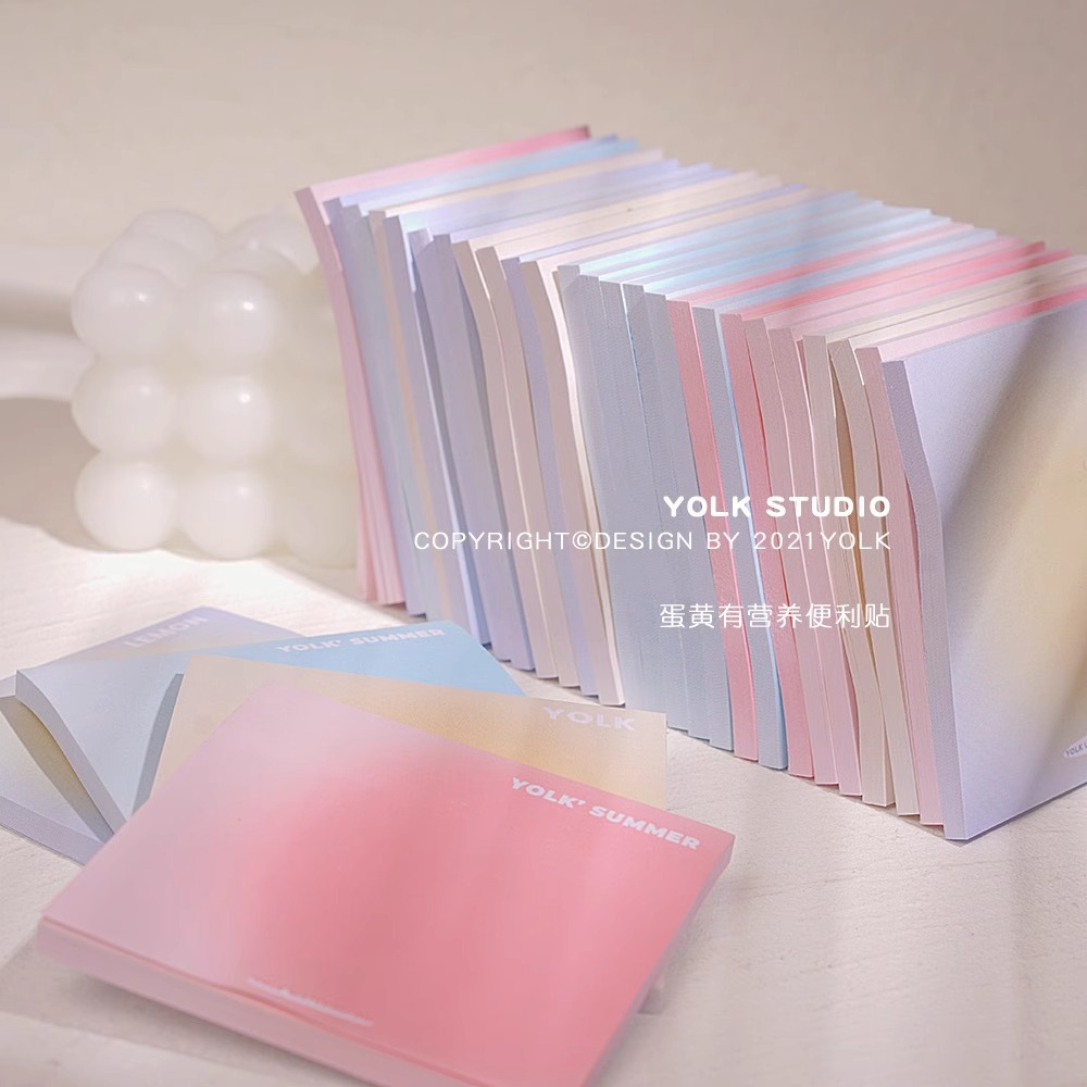 gradient note paper ins style notebook sticky halo good-looking sticky notes student stationery notes stickers Application Scenario