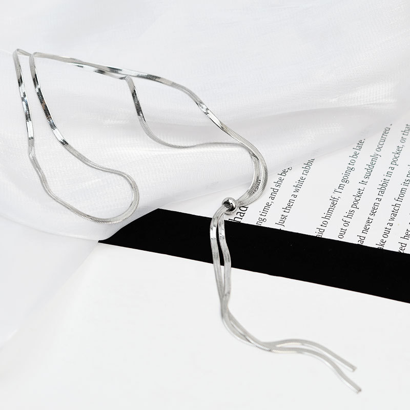 titanium steel necklace women's light luxury all-match super long snake bones chain drawable special interest light luxury design sweater chain women's high sense full figure