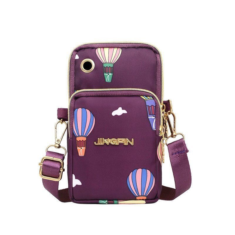 2023 new mobile phone bag women's crossbody mini bag summer all-matching canvas bag vertical clutch coin purse full figure