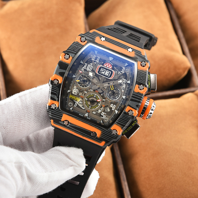 new generation sports hollow design business watch modern sports mechanical wind quartz small three plate craft watch details Picture
