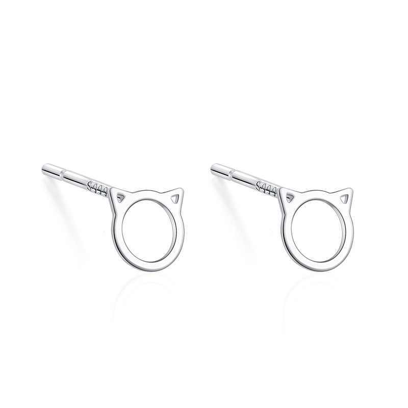s999 sterling silver stud earrings for women simple mini earrings love butterfly mori style ear bar ear-caring anti-blocking silver earrings Specification drawing