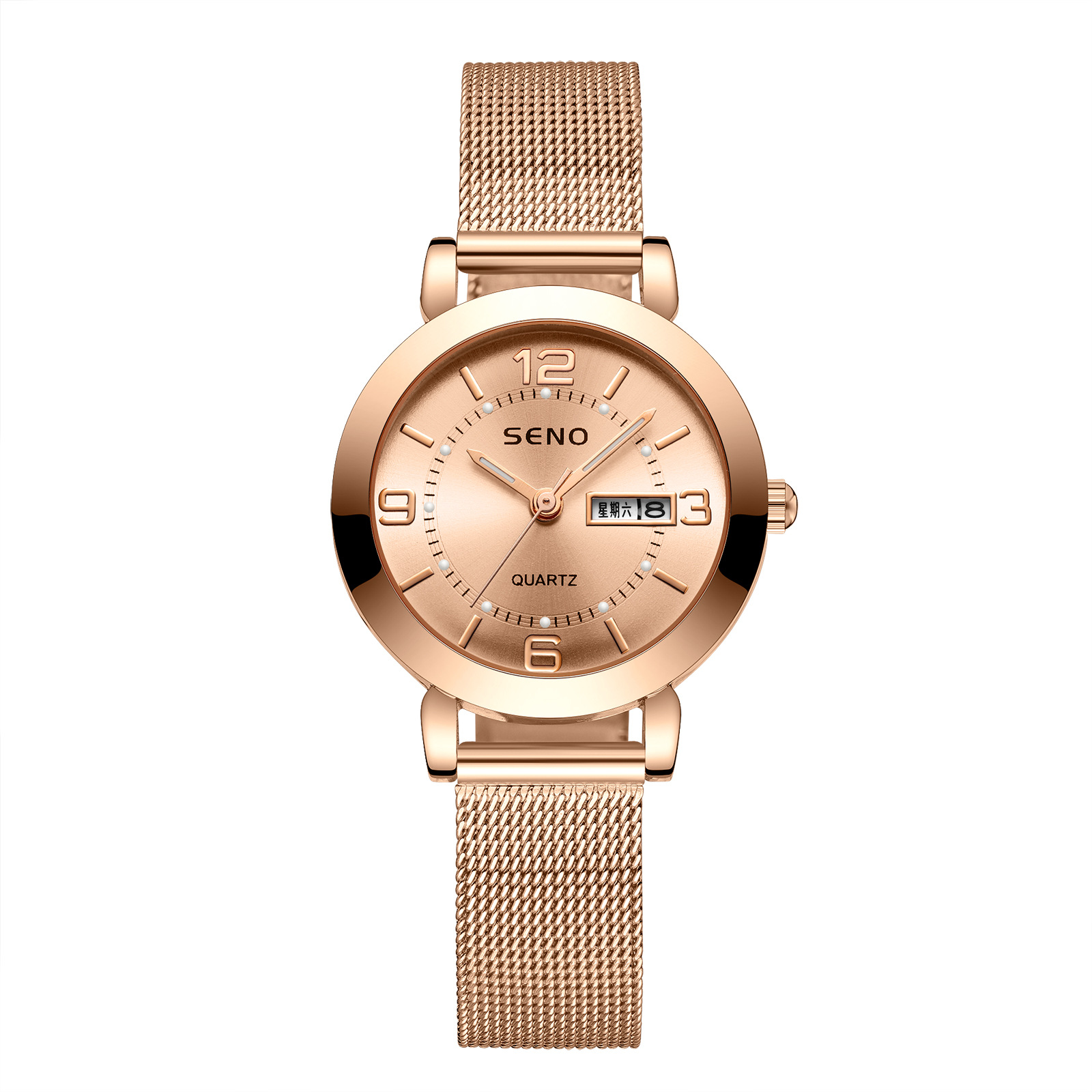 one piece dropshipping popular women's quartz watch luminous waterproof double calendar female student automatic watch wholesale full figure