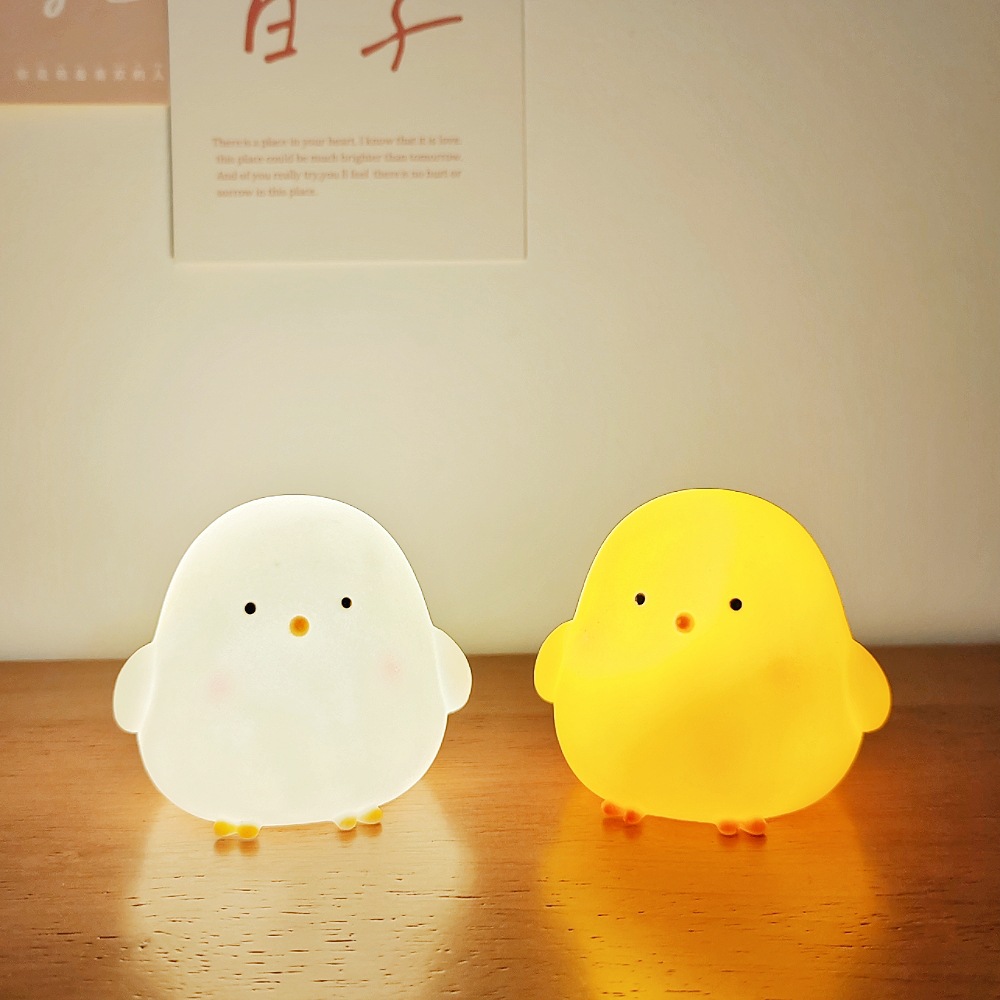 cute chicken led small night lamp room bedroom bedside lamp wholesale night market stall luminous toys cross-border supply Specification drawing