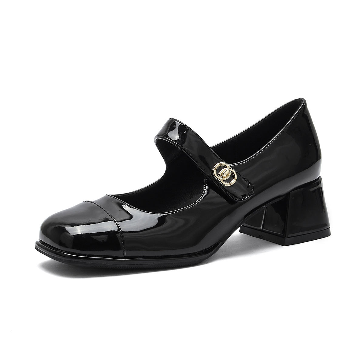 weiwei girl 216 thick bottom mary jane shoes women's spring classic style high heels temperament word strap chunky heel shoes women undefined