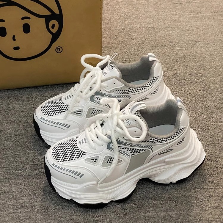 dad shoes women's fleece-lined black shoes 2025 new spring and autumn versatile platform height increasing casual sneakers Specification drawing