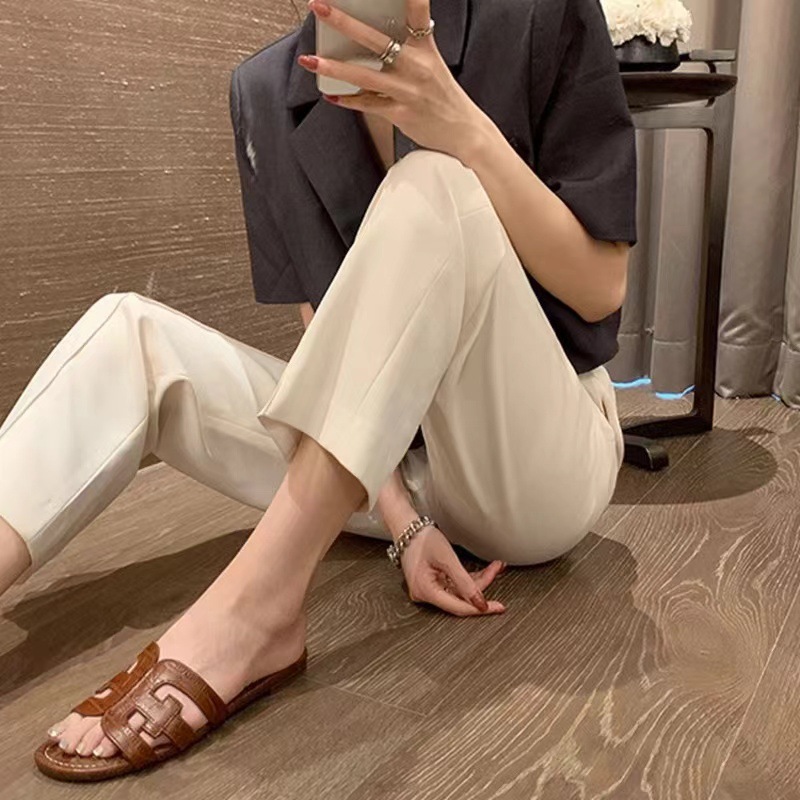 sam new flat h slippers slimming outside wear beach women's summer outdoor travel holiday slippers undefined