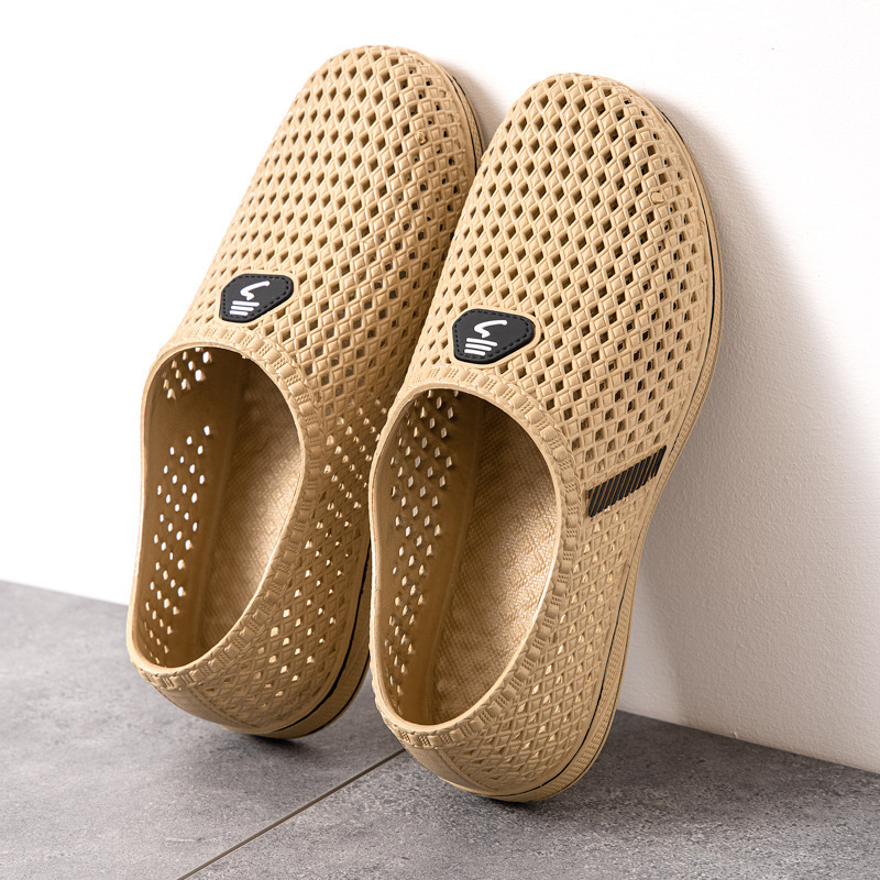 hole shoes korean style sandals men's platform non-slip travel drifting breathable casual men's beach shoes lazy shoes wholesale details Picture