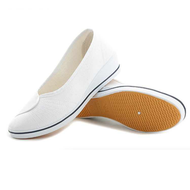 one-word brand nurse shoes women's white wedge soft bottom 2025 new white shoes autumn and winter old beijing cloth shoes flat undefined