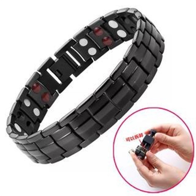 european and american hot metal bronze bracelet men's vintage jewelry bracelet wide row full magnet bracelet couple jewelry accessories Application Scenario