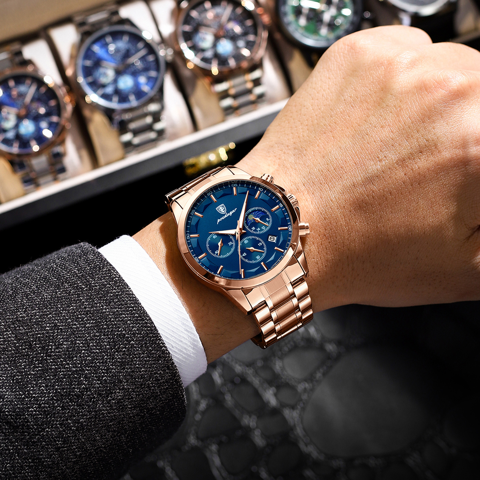 swiss brand new sports men's watches multi-functional waterproof quartz watch live broadcast foreign trade popular style one piece dropshipping Application Scenario