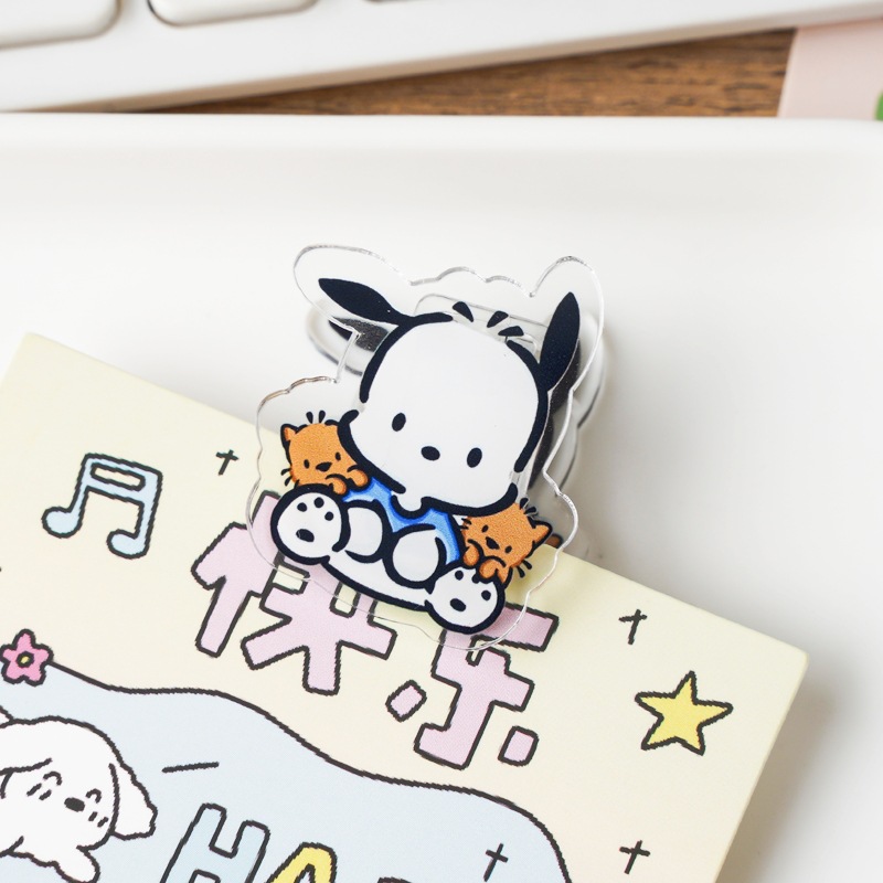 sanrio pp clip acrylic stationery clip student examination paper material sorting little clip snack clip hand account gu card clamp full figure