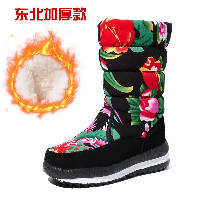 foreign trade ethnic style snow boots women fleece-lined thickened northeast thick cotton boots insulated cotton-padded shoes women's outdoor shoes winter new Application Scenario