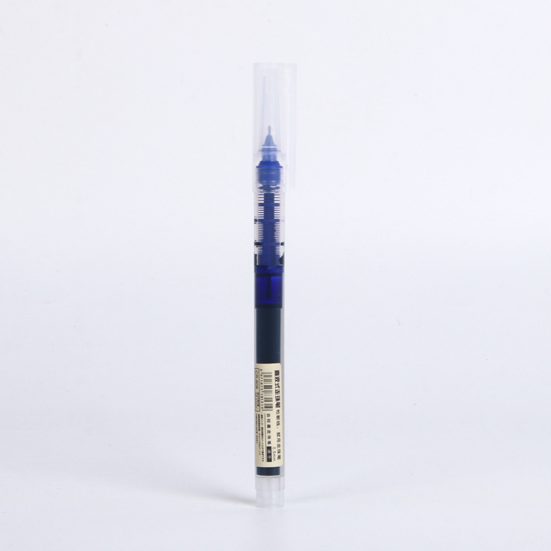 straight liquid ballpoint pen quick-drying black pen student pen gel pen stationery large capacity 0.5mm brush question ball pen wholesale Item Picture