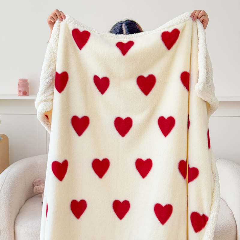 The new rabbit plush blanket, faux lamb wool printed milk wool cover blanket, multi-functional quilt cover blanket and sofa blanket keep you warm pic 4