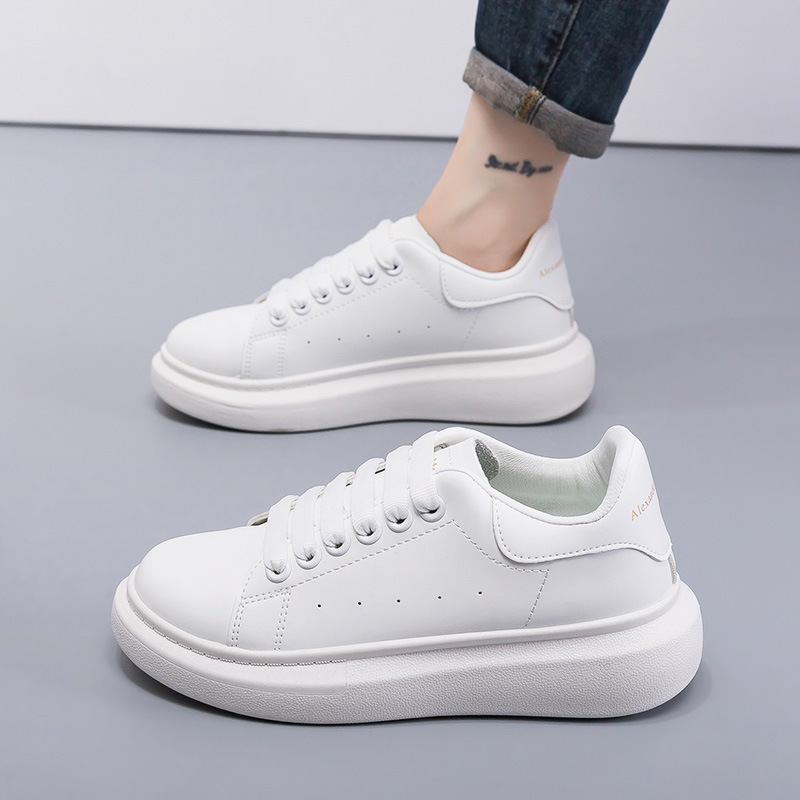 maxi white shoes korean style sneakers women's 2024 new shoes casual versatile sneakers couple style platform shoes undefined