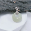 sterling silver 925 hetian jade necklace new chinese style peace buckle clavicle chain ins lucky pendant female inlaid zircon pendant full figure