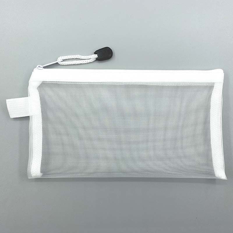 transparent mesh pencil bag large capacity zipper buggy bag student exam portable pencil bag stationery case printable Specification drawing
