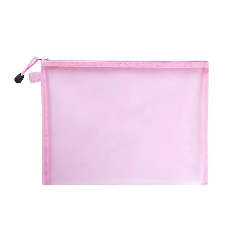 transparent mesh pencil bag large capacity zipper buggy bag only for student exams portable pencil bag stationery case wholesale details Picture