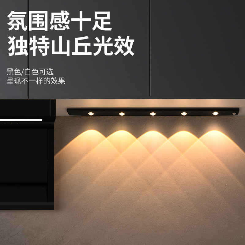 smart led infrared sensor lamp ultra-thin  eye hill light bar rechargeable self-adhesive wardrobe wine cabinet cabinet light strip Specification drawing