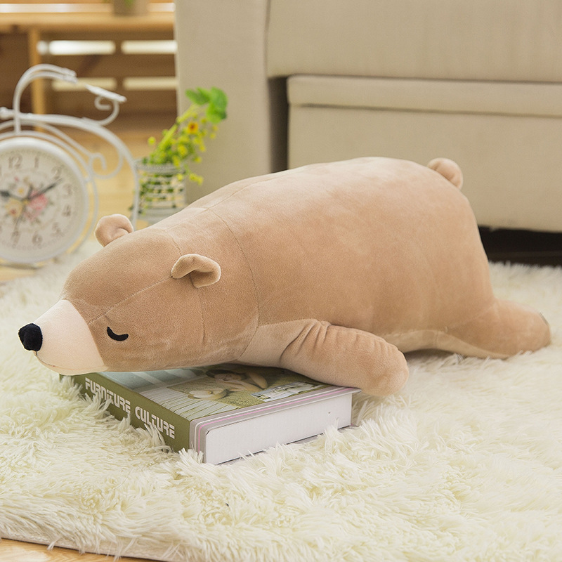 cross-border foreign trade plush toy pillow bear polar bear doll cartoon cute leaning bear long pillow plush toy Item Picture