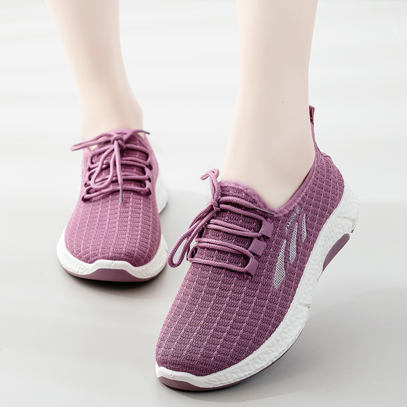 sports shoes women 2025 spring and autumn new mom shoes women's casual walking shoes running flying woven shoes one piece dropshipping undefined