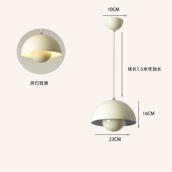danish designer bud chandelier macaron three heads dining-room lamp nordic modern minimalist bedroom bedside small droplight details Picture