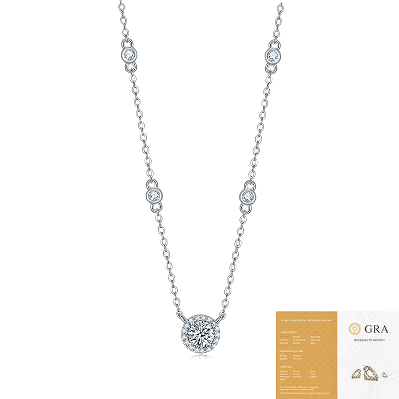 925 silver star pendant fashion short necklace non-fading internet celebrity hot sale moissanite necklace twin advanced Item Picture