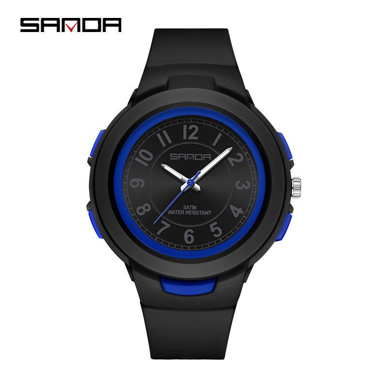 sanda brand personal leisure men's and women's quartz watches fashion trend creative watch lightweight outdoor waterproof student watch Item Picture