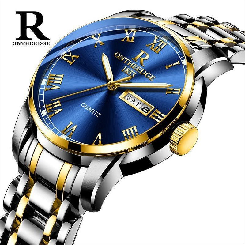 ruizhiyuan fashion swiss watch waterproof luminous watch men's alloy quartz watch good-looking men's business watch Item Picture