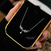 s999 pure silver light luxury laurel goddess necklace female niche temperament high-grade zircon lucky flower clavicle chain wholesale details Picture