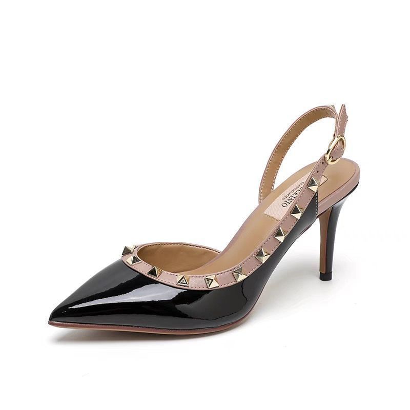 slimming pure desire style rivet high heels 2025 women's new elegant design buckle skinny stilettos sandals Item Picture