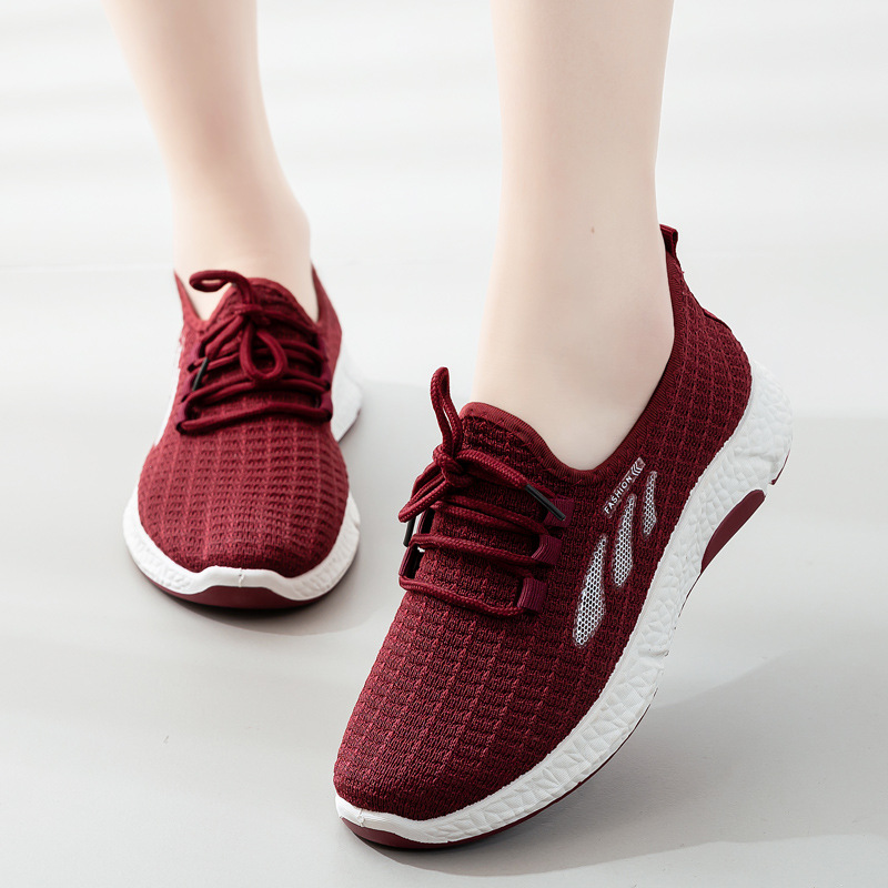 sports shoes women 2025 spring and autumn new mom shoes women's casual walking shoes running flying woven shoes one piece dropshipping undefined
