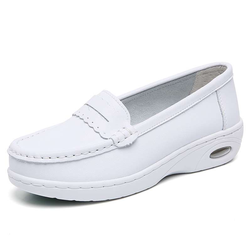 new cushion nurse shoes women's hospital work shoes breathable not tired feet flat wear-resistant cotton shoes soft bottom white platform Specification drawing