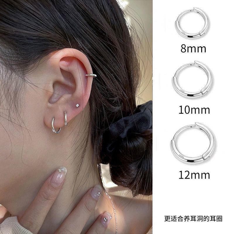 925 silver earrings ear ring ear bone stud female ear-caring niche high sense simple bracelet circle ear clip ear studs earrings female details Picture