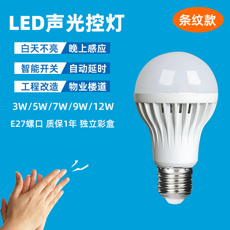 led radar induction bulb infrared human body induction sound and light control induction stair corridor e27 voice-activated sensor light Application Scenario