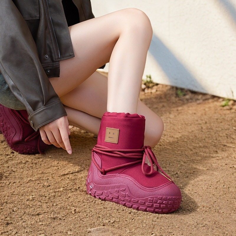snow boots for women 2025 winter super hot thickened warm shoes sleeve non-slip large northeast boots waterproof cotton boots Specification drawing