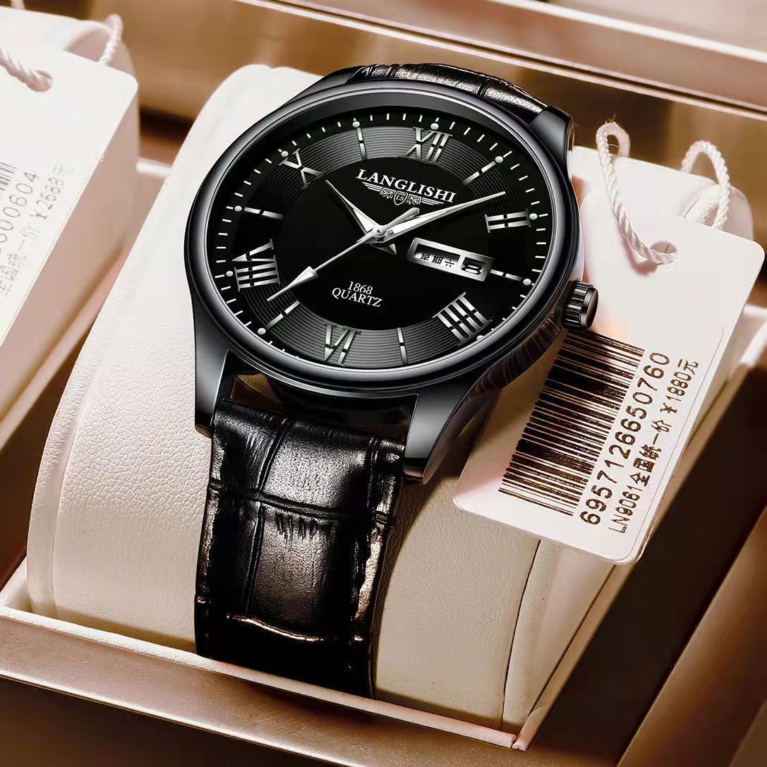 new waterproof luminous calendar men's high-end watch trendy fashion business atmosphere sports watch one piece dropshipping details Picture