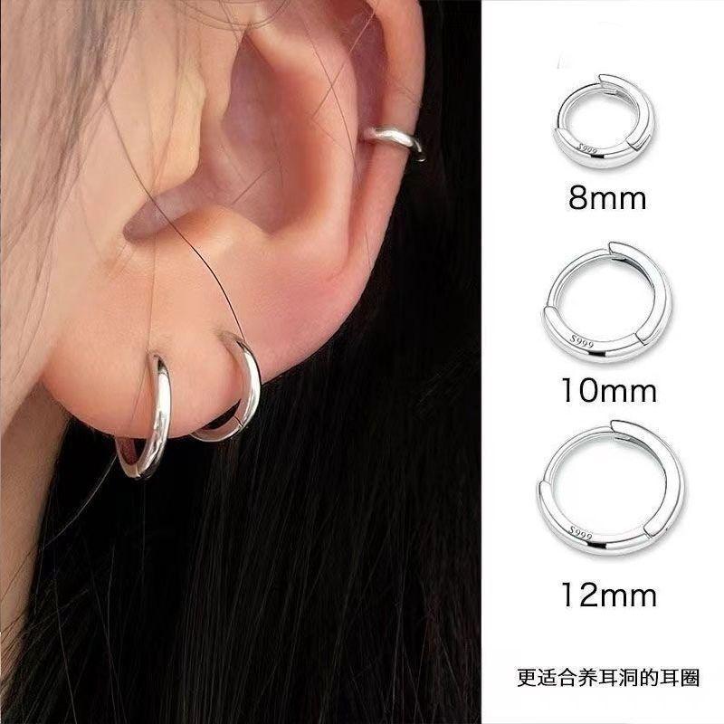 925 silver earrings ear ring ear bone stud female ear-caring niche high sense simple bracelet circle ear clip ear studs earrings female full figure
