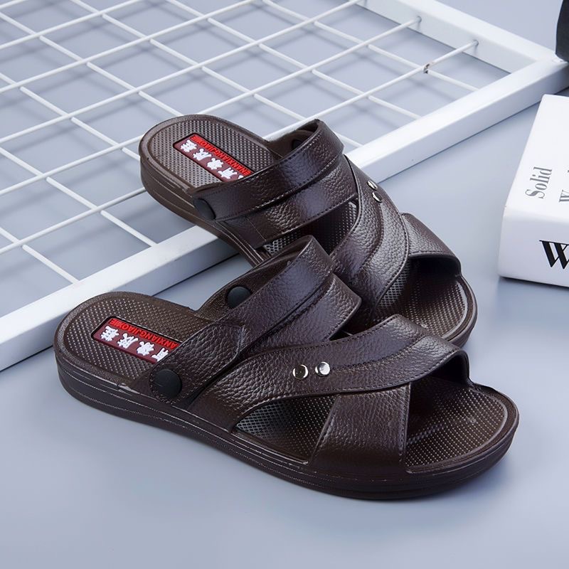 vietnam rubber dad sandals wear-resistant non-slip thick summer slippers outdoor men's beach shoes platform slippers wholesale full figure