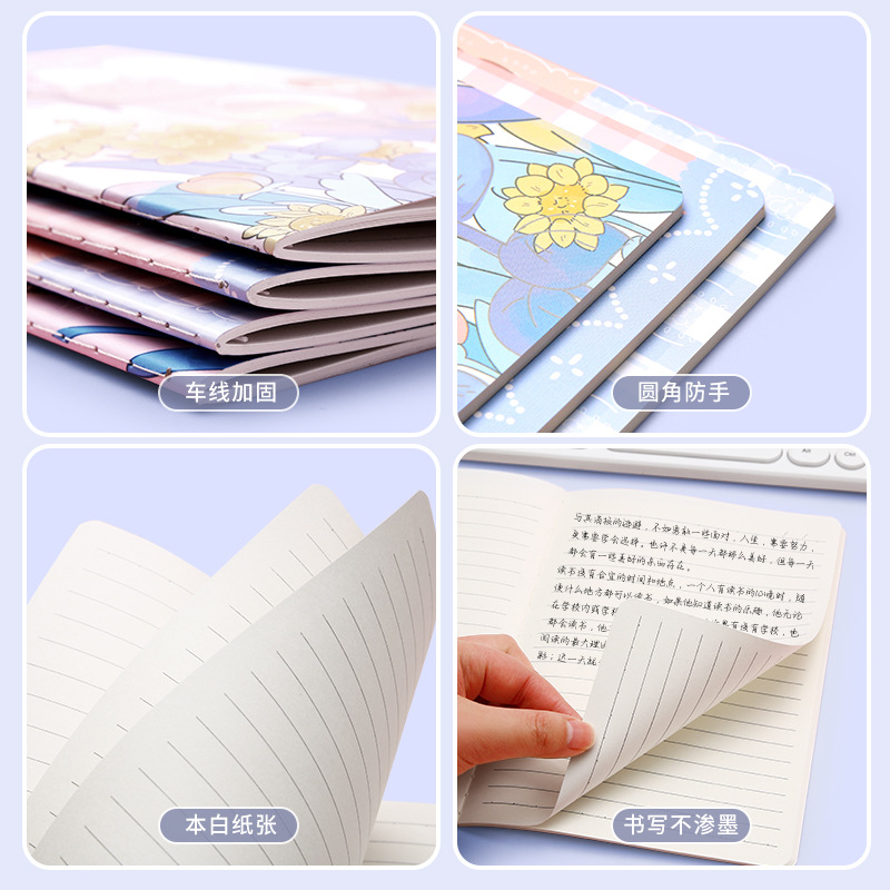 a5 stitching cartoon retro notebook b5 cute student stationery paper student prize memo notebook wholesale Specification drawing