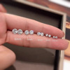 s999 sterling silver stud earrings men's and women's four-claw zircon shining diamond ear-caring ear bone stud s925 rhinestone moissanite earrings fashion full figure